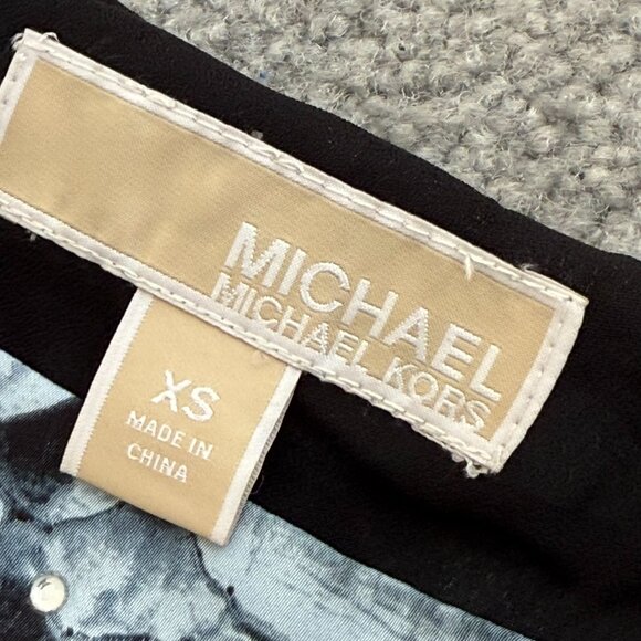 / MICHAEL Michael Kors Snake Skin Print Studded Shift Dress Porcelain Blue XS - Picture 4 of 7